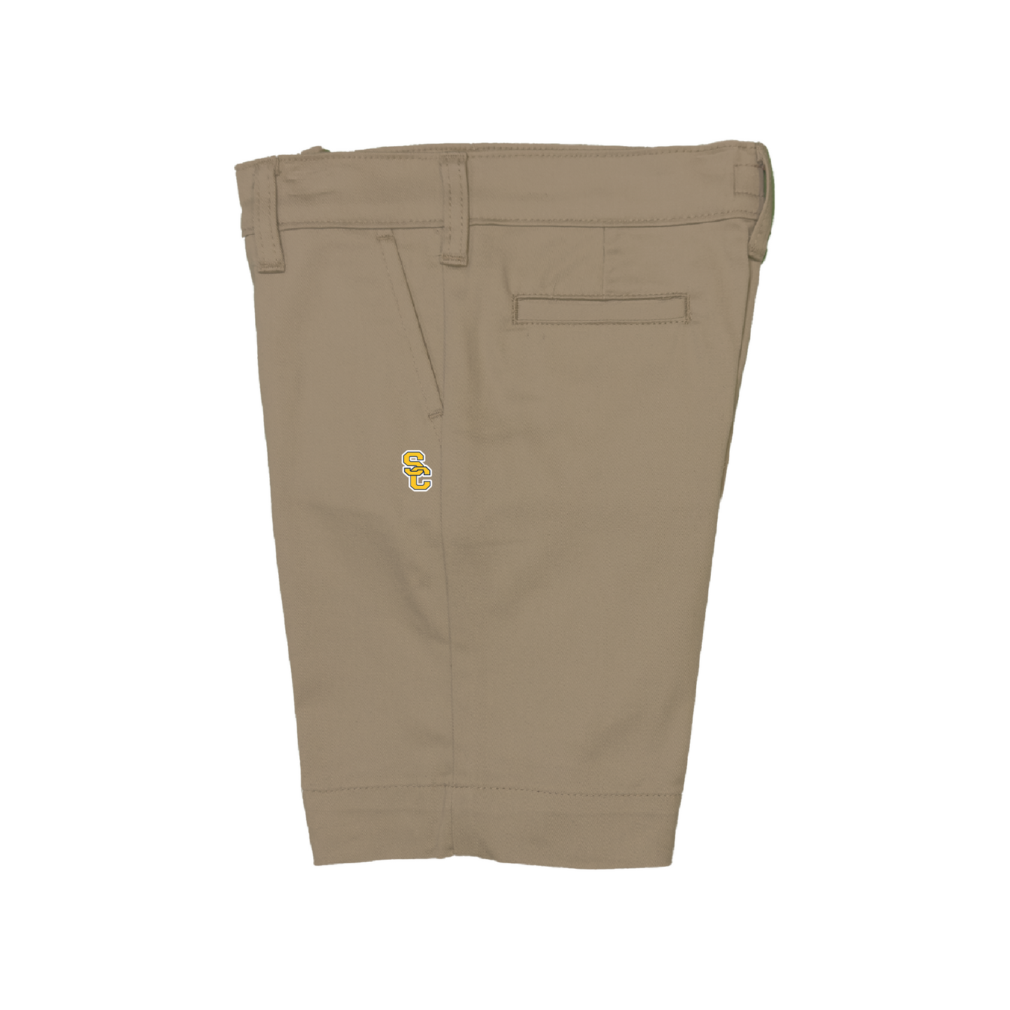Little Girls Bermuda Shorts - Khaki with Santa Clara High logo