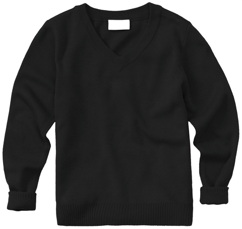 Pullover Sweater With School Logo - Black - CLEARANCE