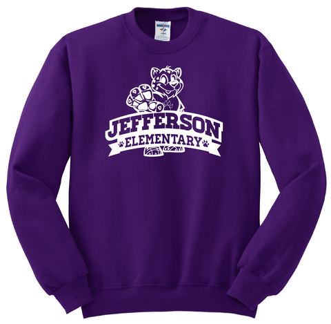 Jefferson Elementary School Crew Sweatshirt - Purple - Pre-K-K