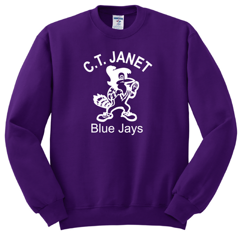 CT Janet Full Chest Crew Sweatshirt - Purple - PreK-K