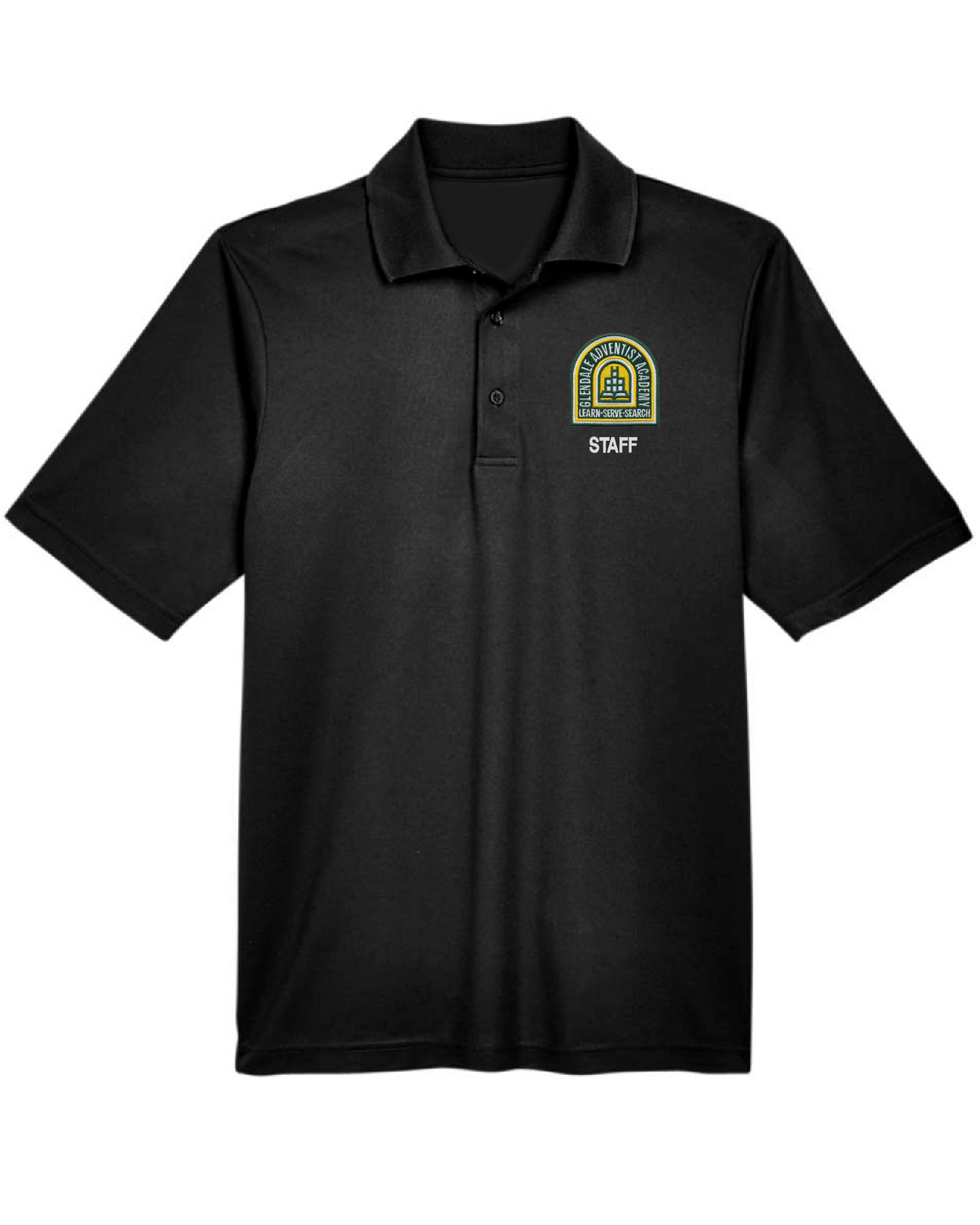 Glendale Adventist Academy Black Unisex Dryfit Polo - Staff