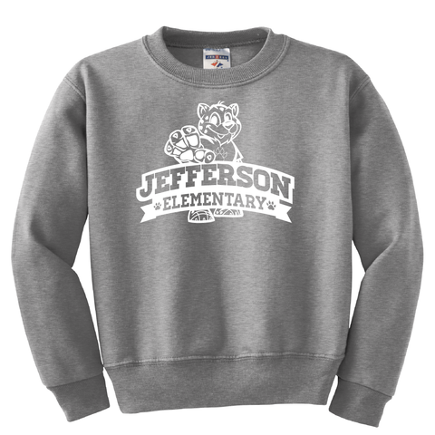 Jefferson Elementary School Crew Sweatshirt - Grey - 4th - 5th Grades