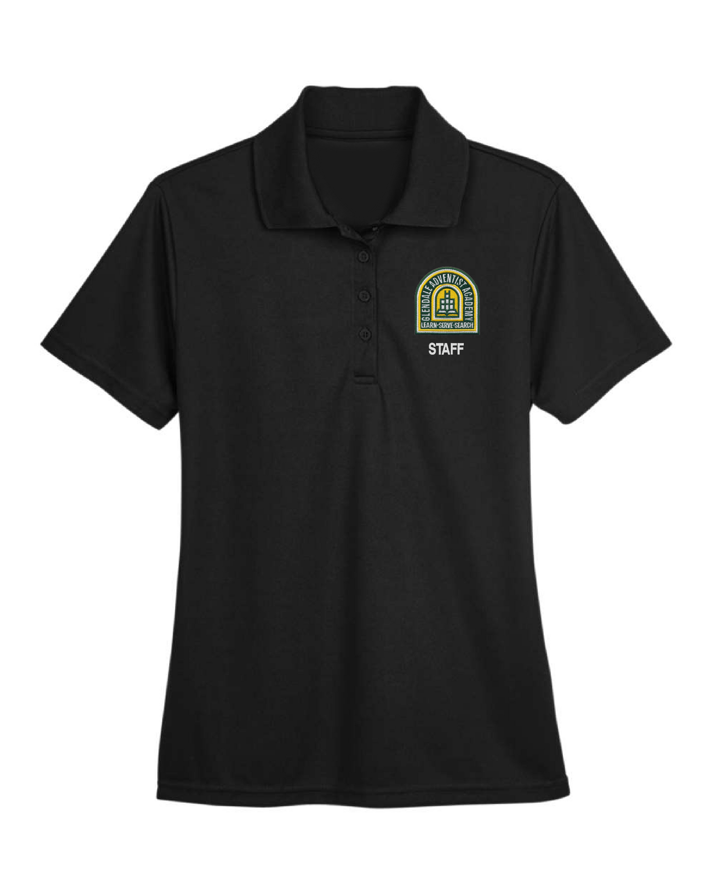 Glendale Adventist Academy Black Feminine Dryfit Polo - Staff