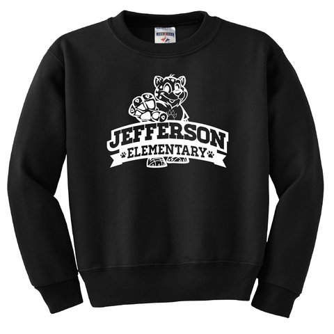 Jefferson Elementary School Crew Sweatshirt - Black - 6th - 8th Grades