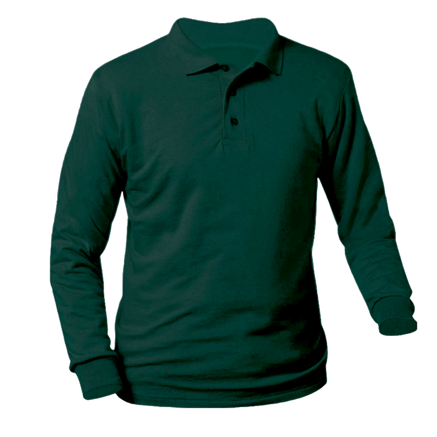 St. Agnes Green Long Sleeve Knit Shirt (with logo)