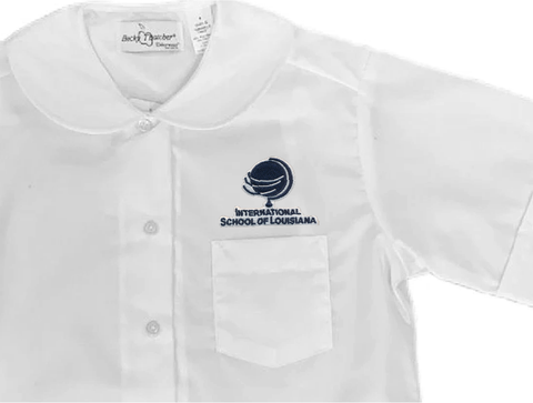 White blouse top round collar