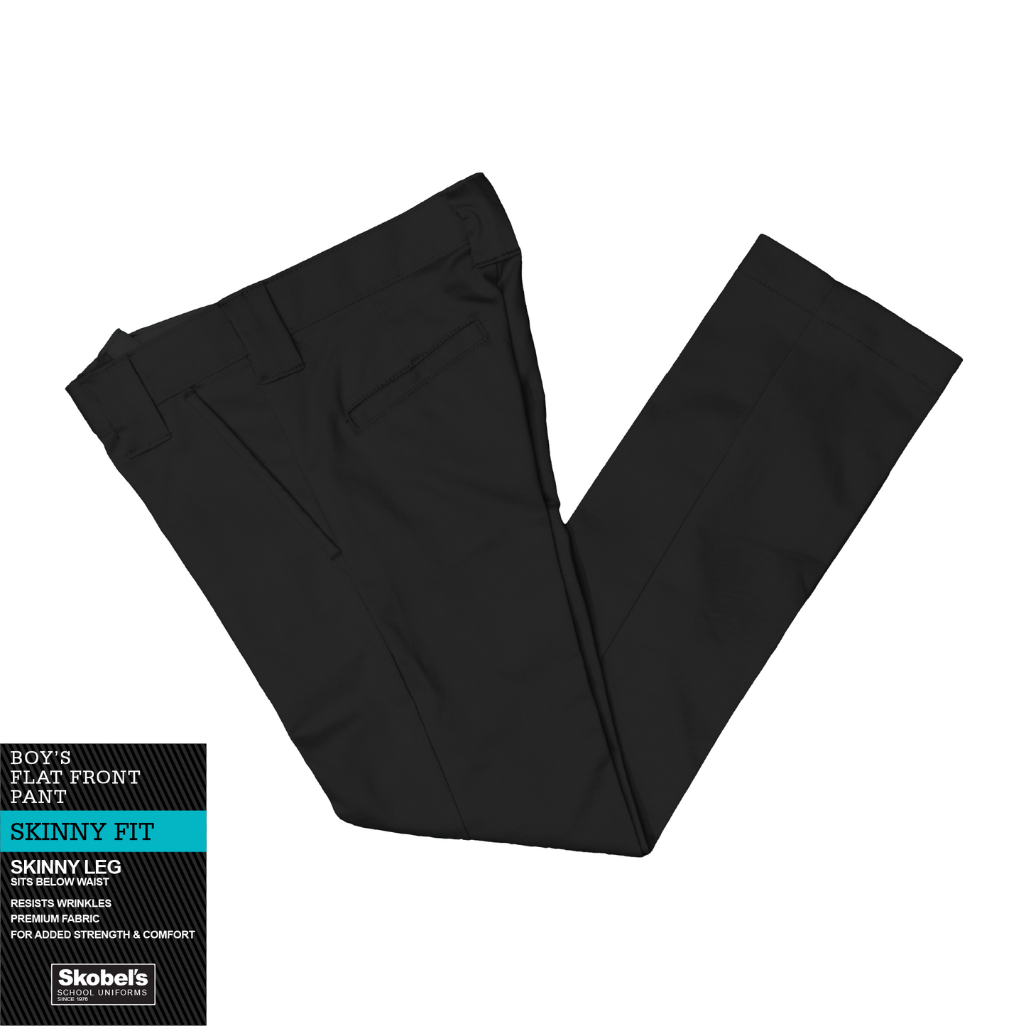 Boys Skinny Straight Pants - Black