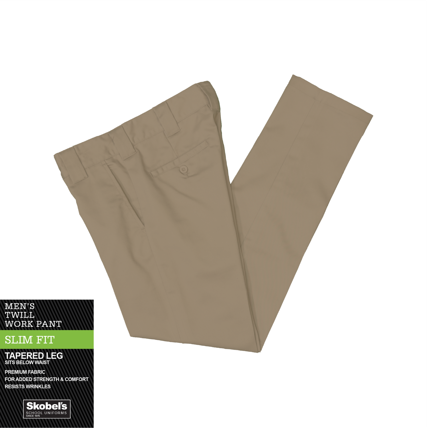 Mens Slim Taper Pants - Khaki