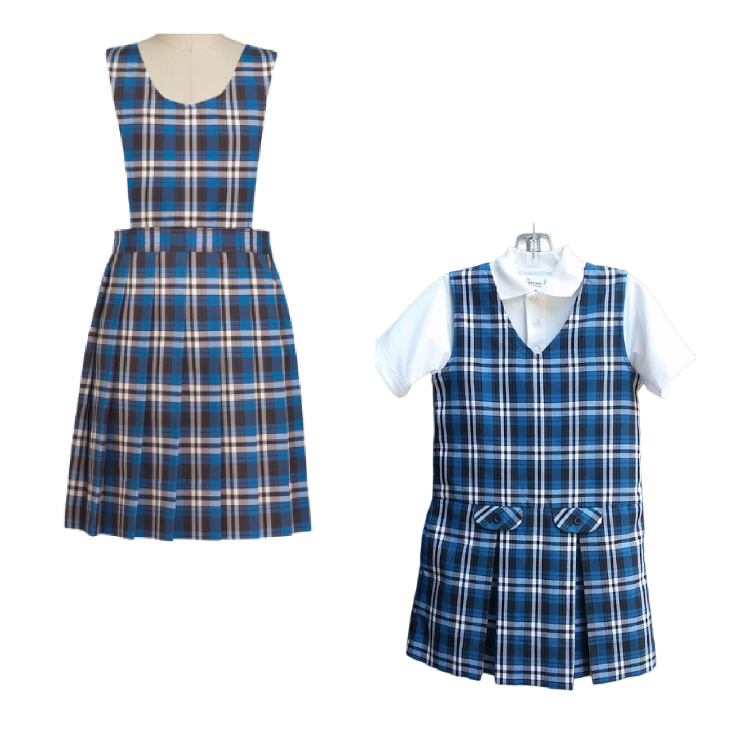 Rampart Plaid Plaid Jewel Neck Drop Waist Jumper