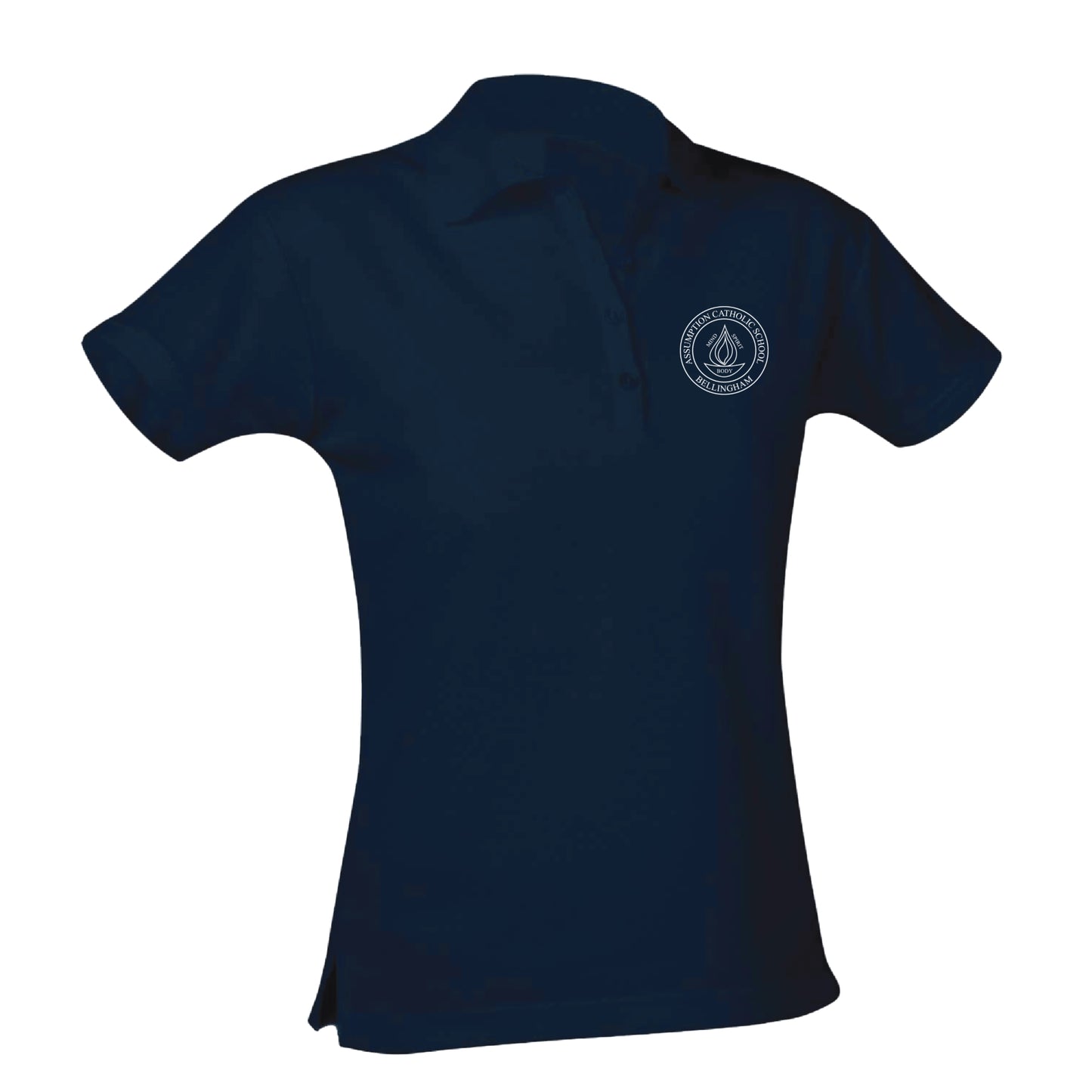 Assumption Catholic School Feminine Fit Jersey Polo - Navy