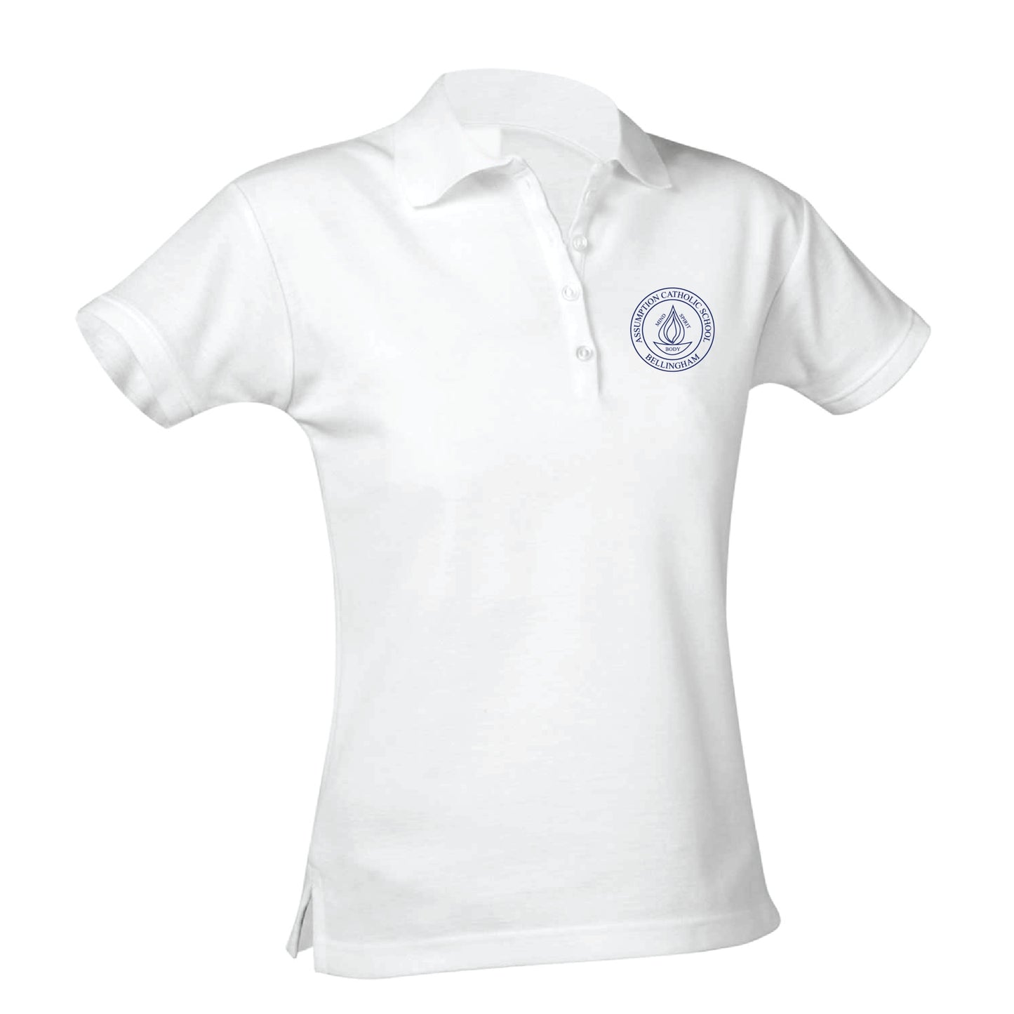 Assumption Catholic School Feminine fit Jersey Polo - White