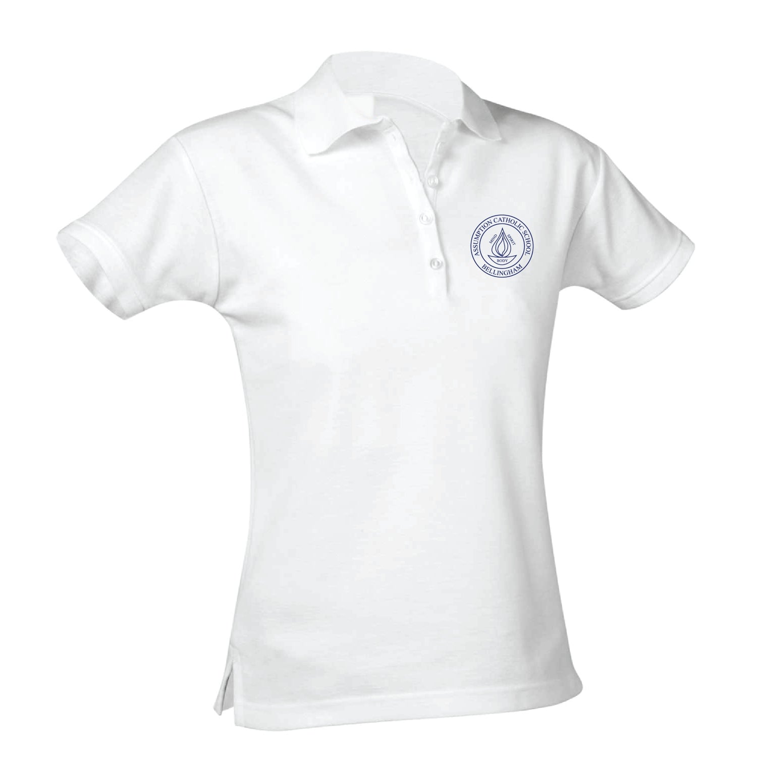 Assumption Catholic School Feminine Fit Polo - White
