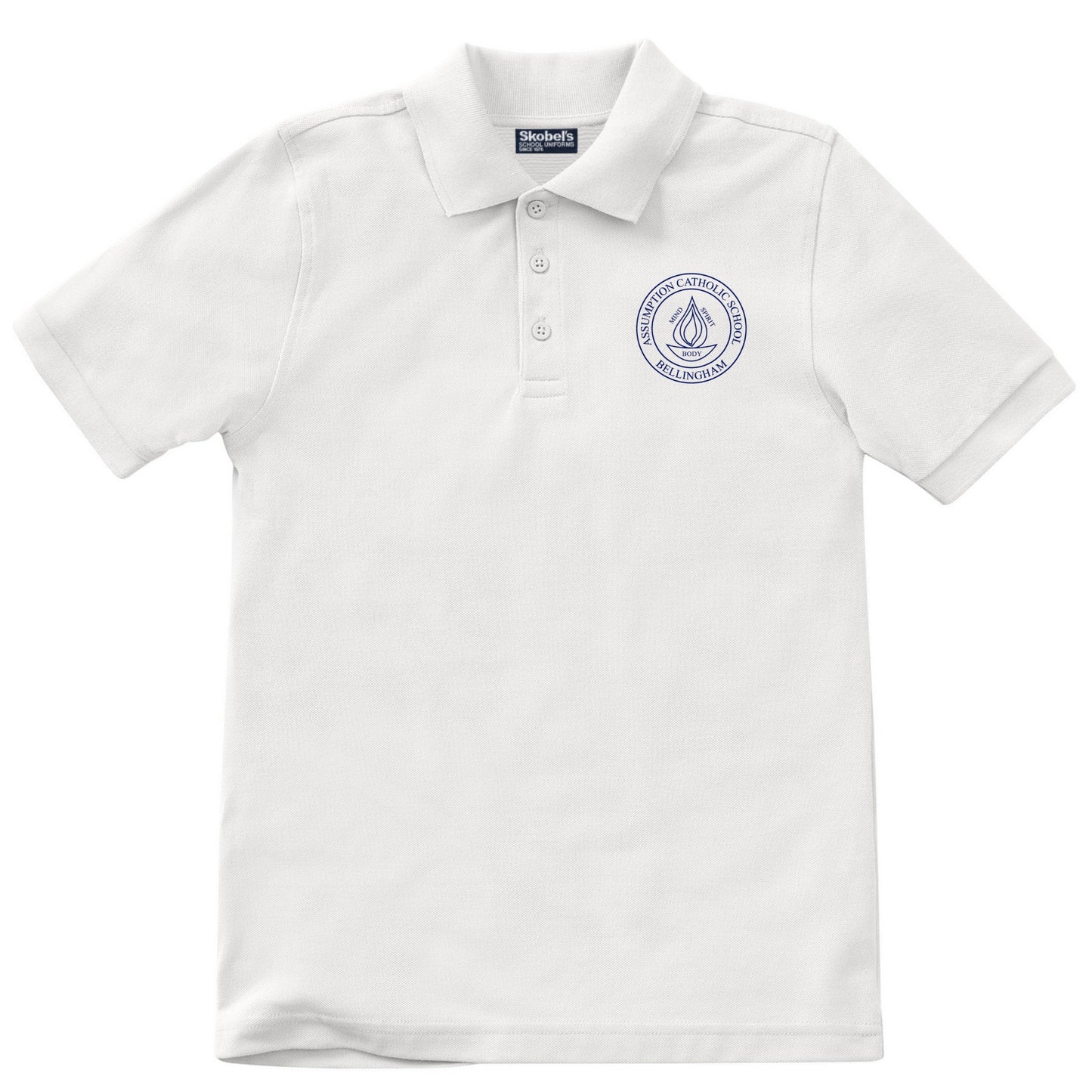 Assumption Catholic School Pique Polo - White