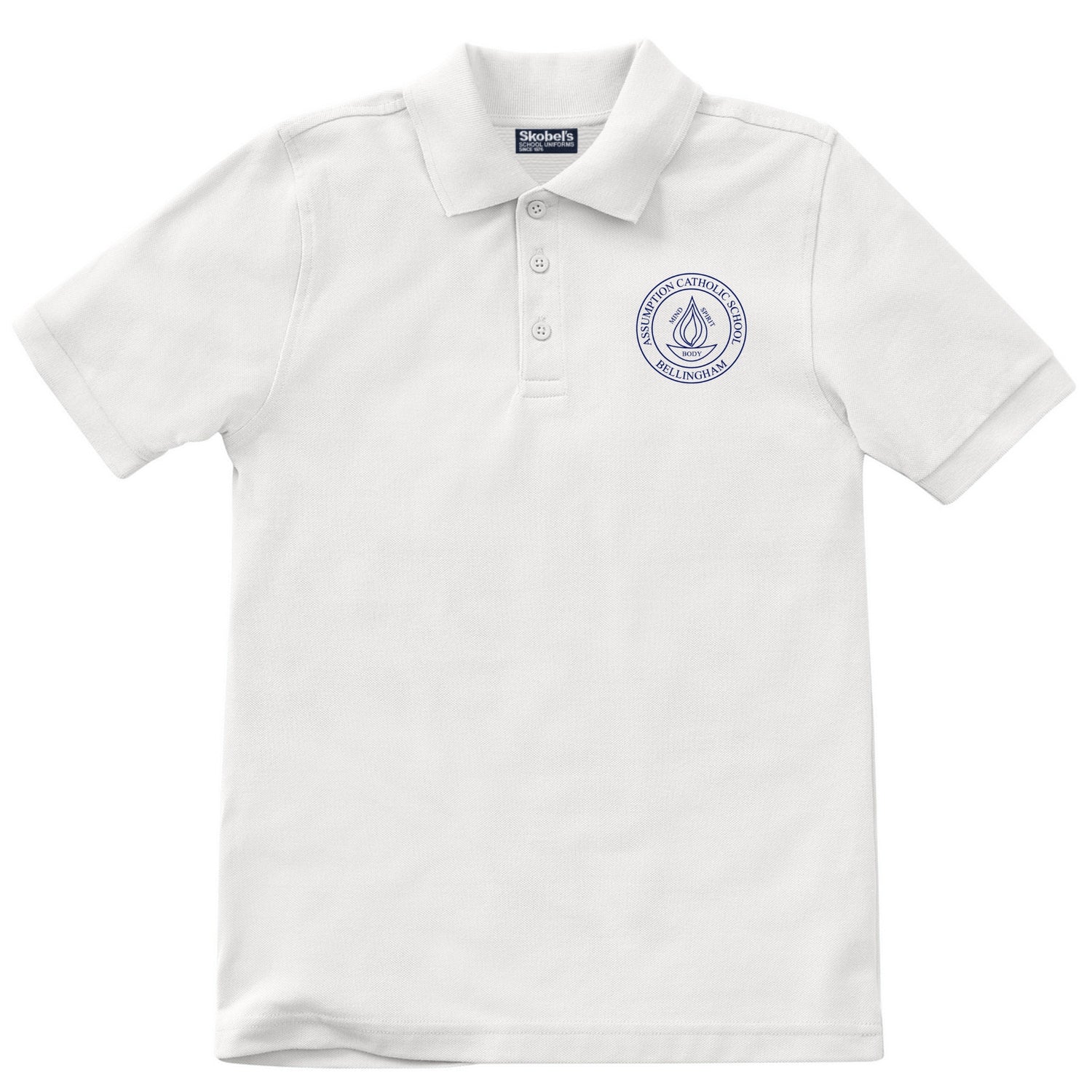 Assumption Catholic School Pique Polo - White