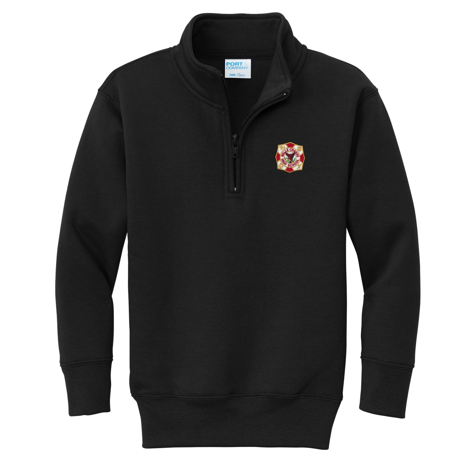 Belle Chasse High Crest 1/4 Zip Sweatshirt - Black