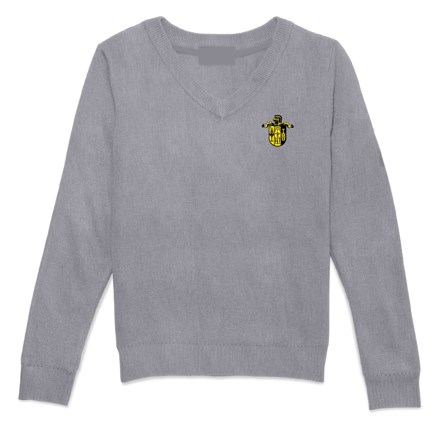 Bishop Kelly High School V-Neck Pullover Sweater - Grey