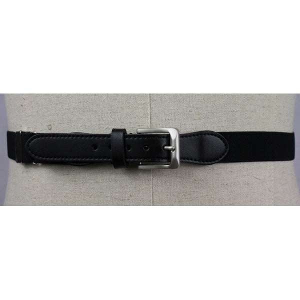 Black Elastic/Leather Belt