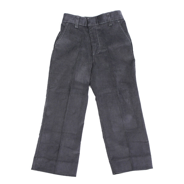 Boys Gray Corduroy Pants with Elastic