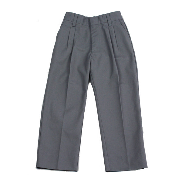 Boys Gray Twill Pants with Elastic