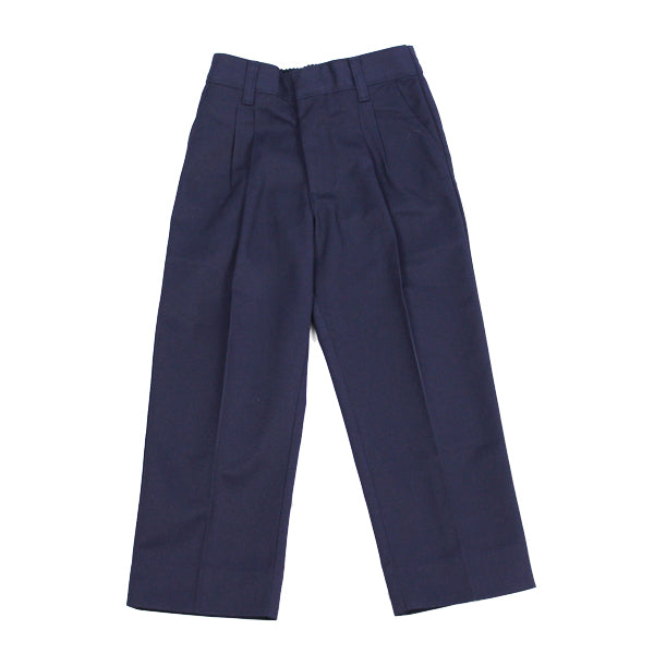 Boys Navy Twill Pants with Elastic