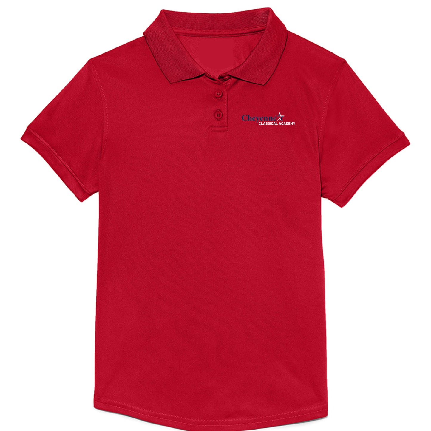 Cheyenne Classical Academy Feminine Fit Dry-Fit Polo - Red