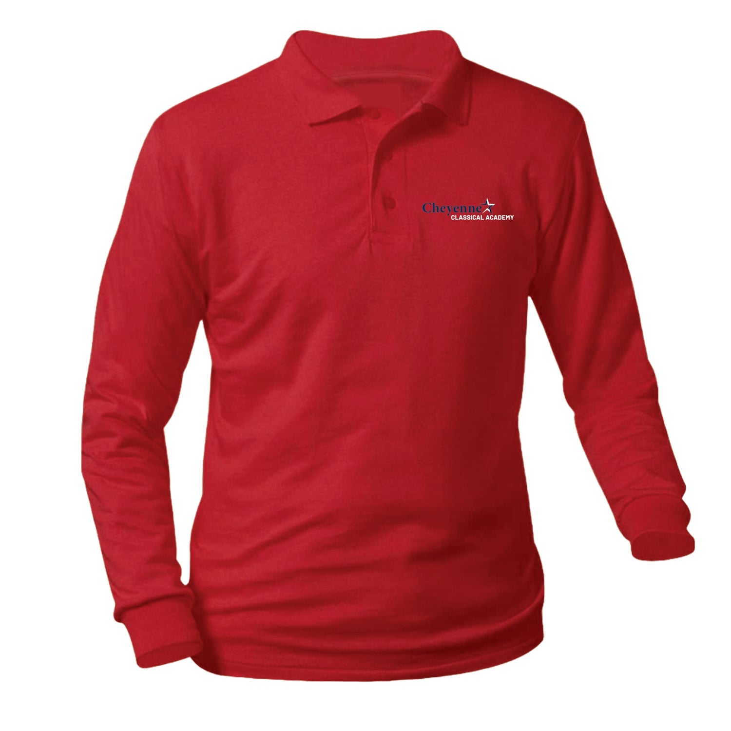 Cheyenne Classical Academy Longsleeve Pique Polo - Red