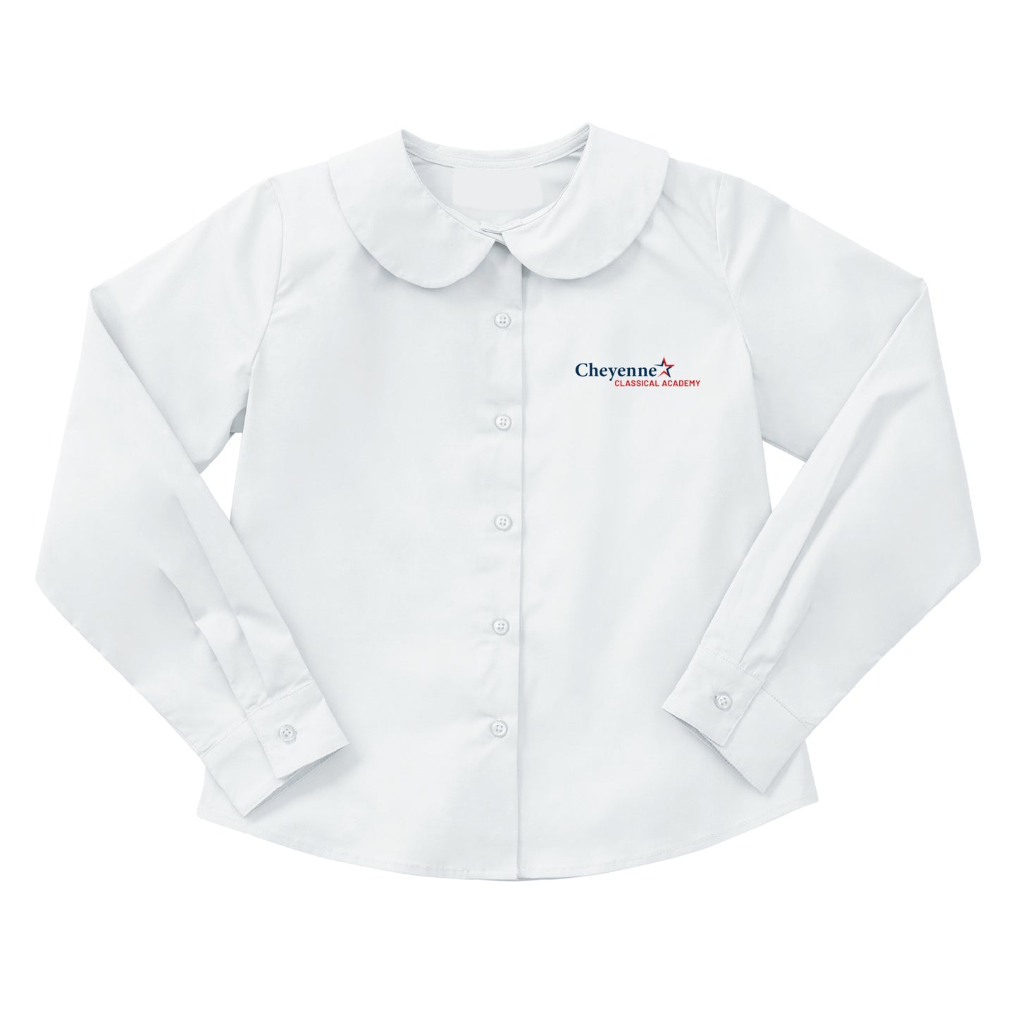 Cheyenne Classical Academy Round Collar Longsleeve Blouse - White