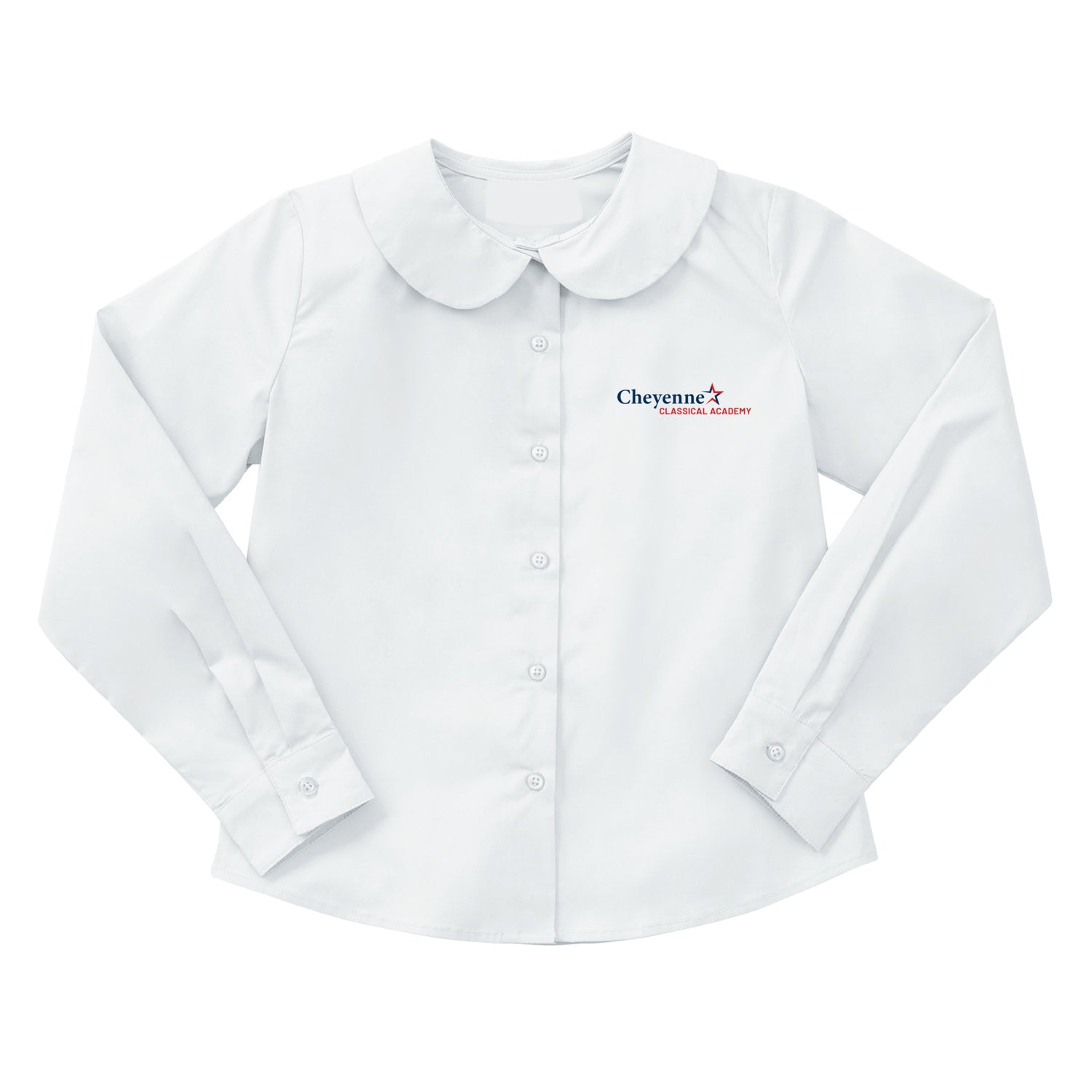Cheyenne Classical Academy Round Collar Longsleeve Blouse - White