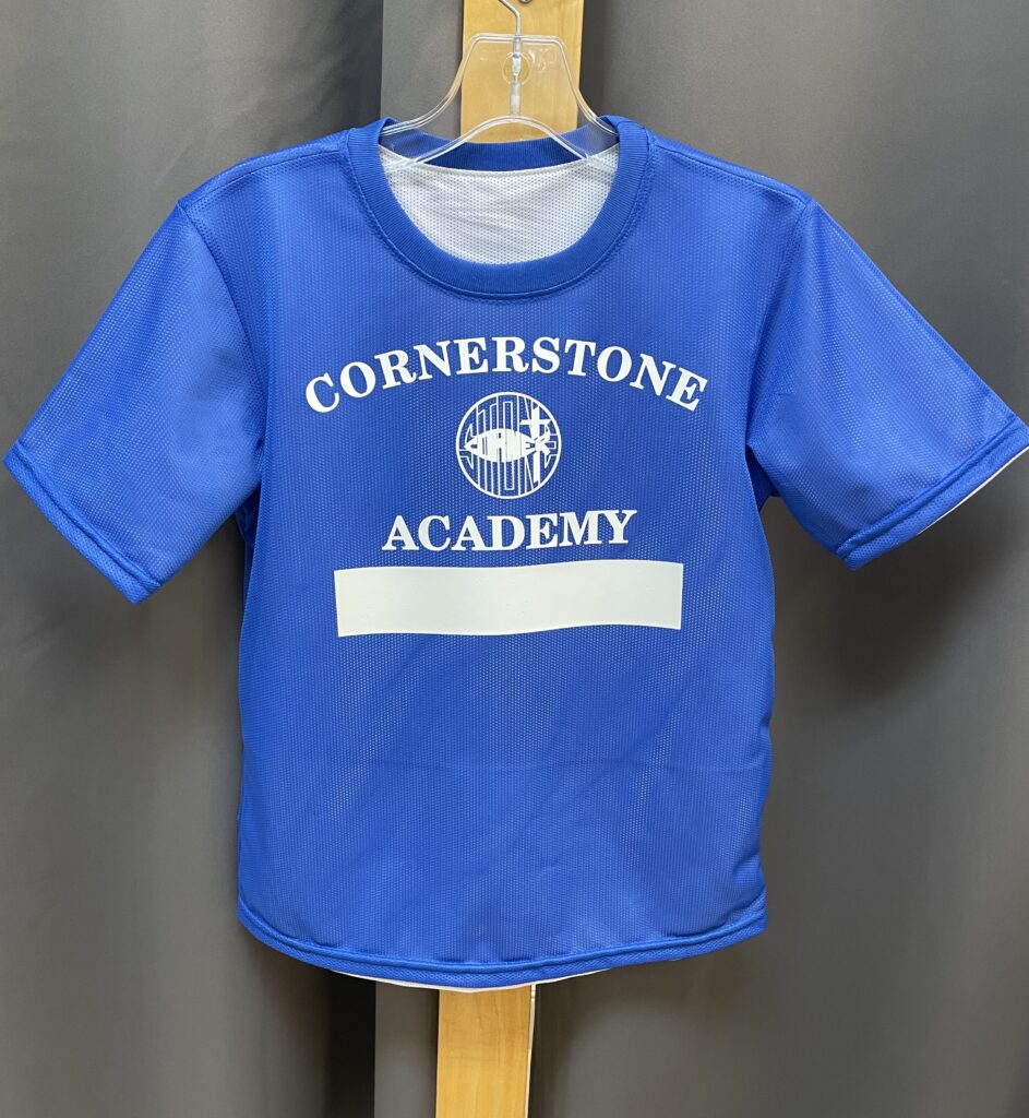 Cornerstone Academy Royal/White PE Shirt (with logo)
