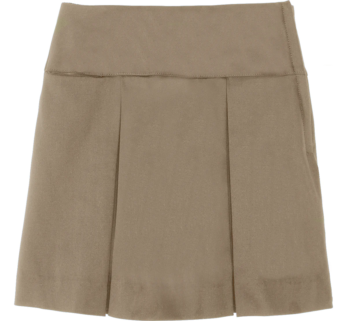 Drop Yoke Kick Pleat Skort - Khaki