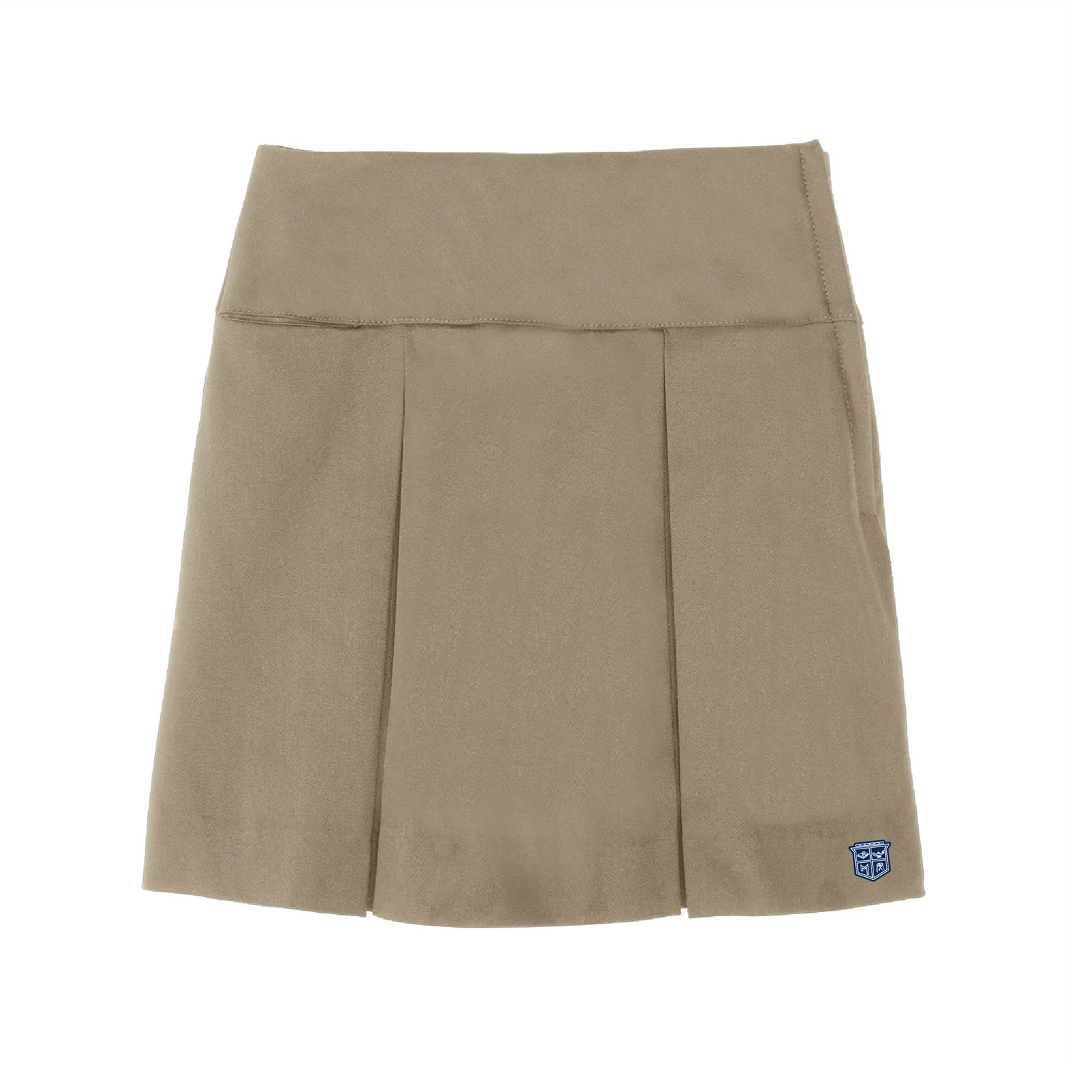 Drop Yoke Kick Pleat Skort - Khaki with Mary Immaculate logo