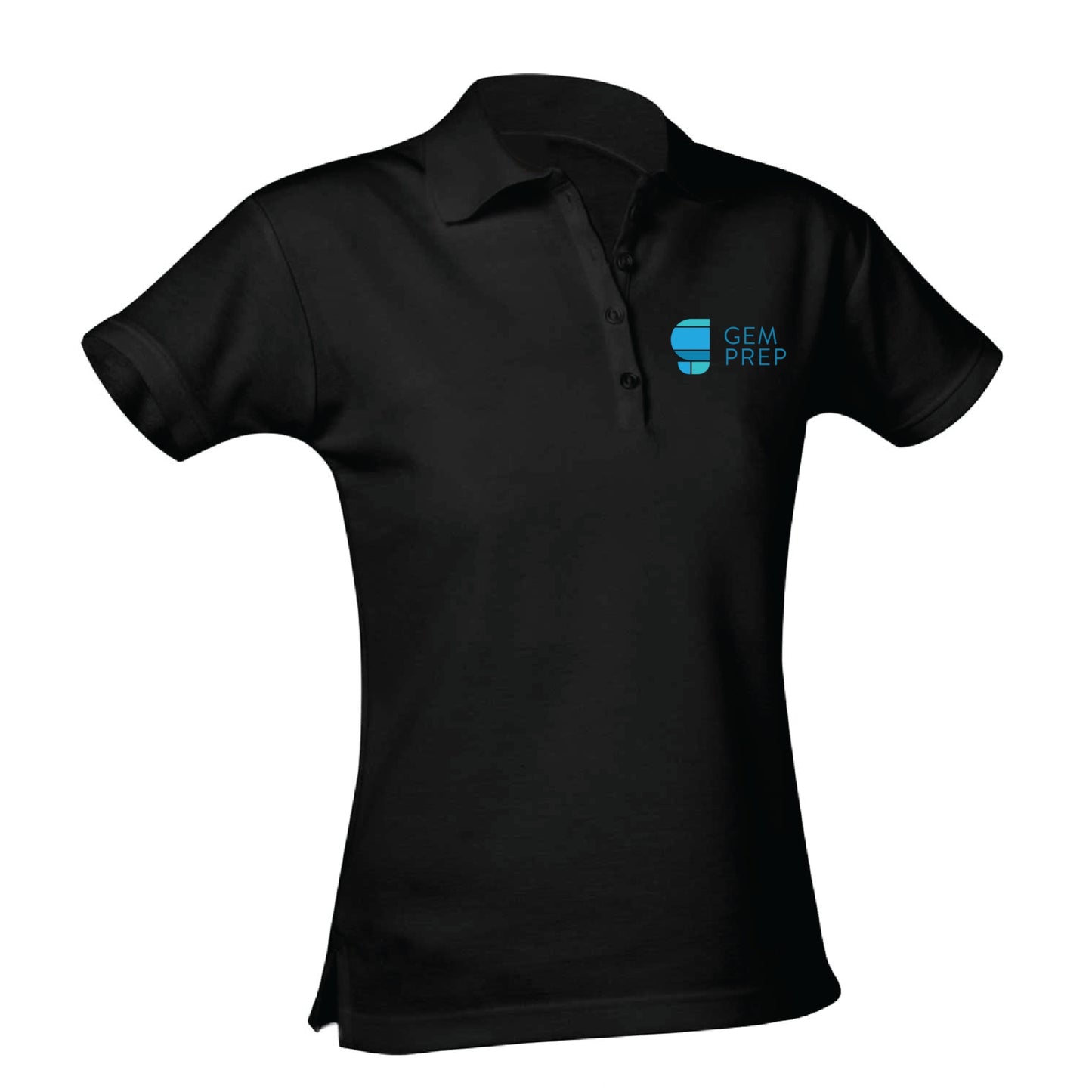 Gem Prep Feminine Fit Pique Polo - Black