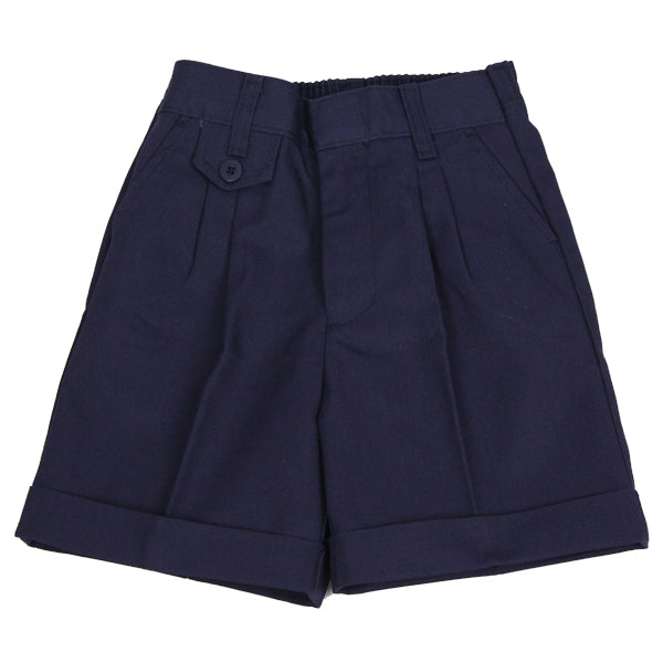 Girls Navy Twill Shorts with Elastic Waist
