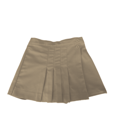 Girls Pleated Front Skort - Khaki