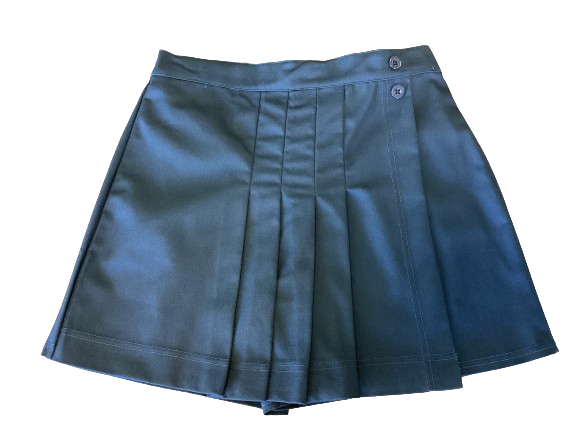 Girls Pleated Front Skort - Navy