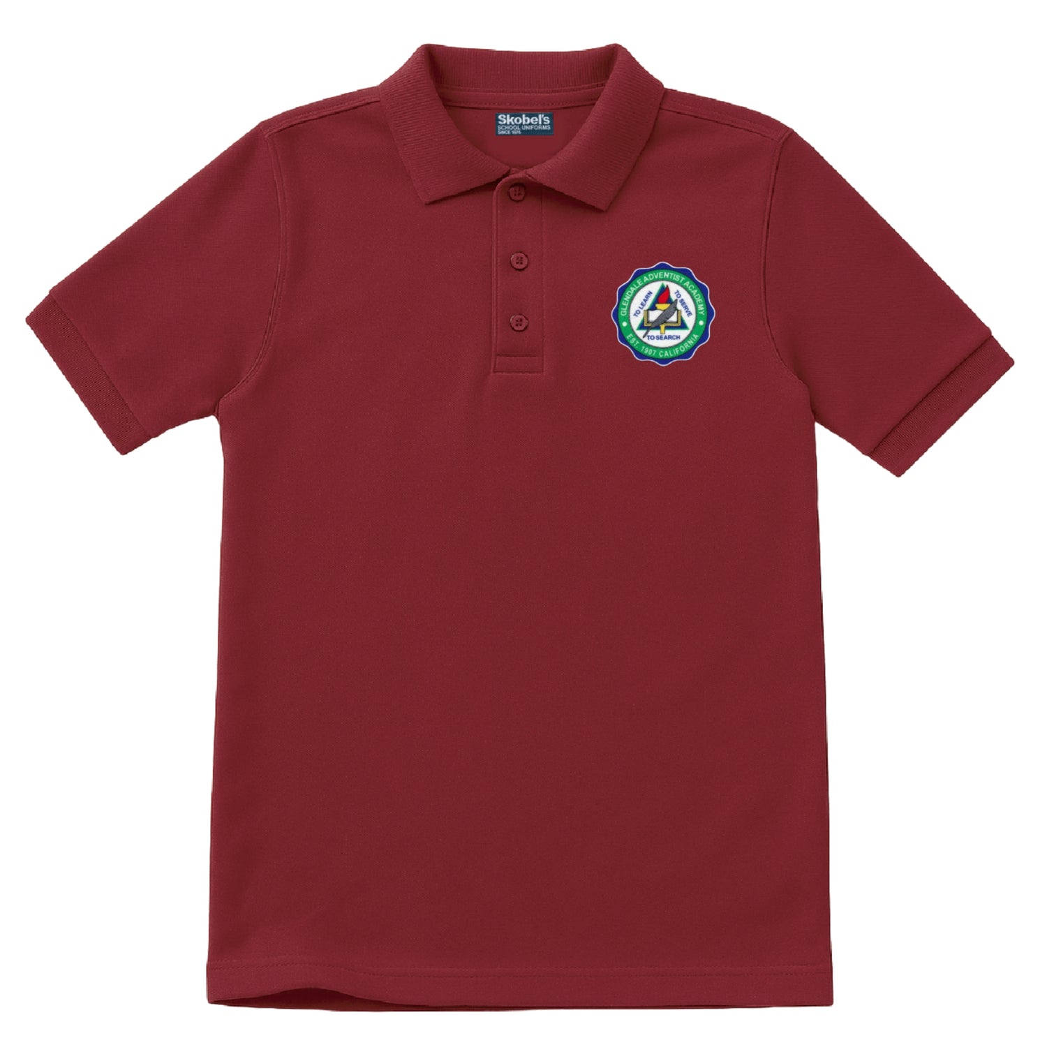 Glendale Adventist Academy Pique Polo - Cardinal