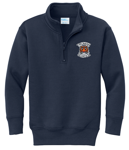 Harry Truman 1/4 Zip Sweatshirt - Navy - All Grades