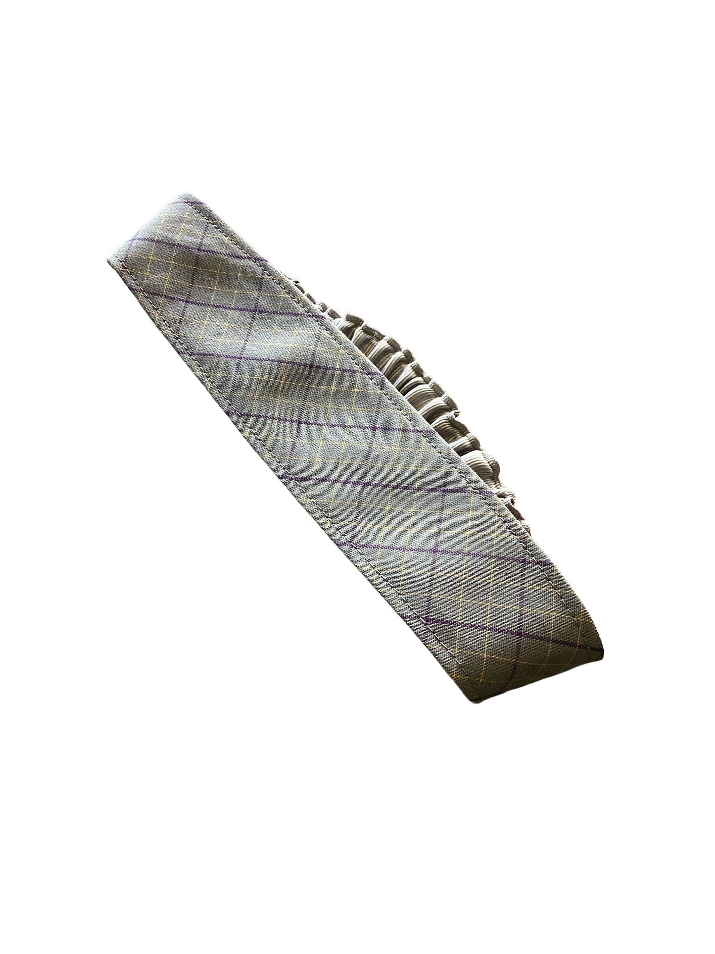 GREY PLAID ELASTIC HEADBAND