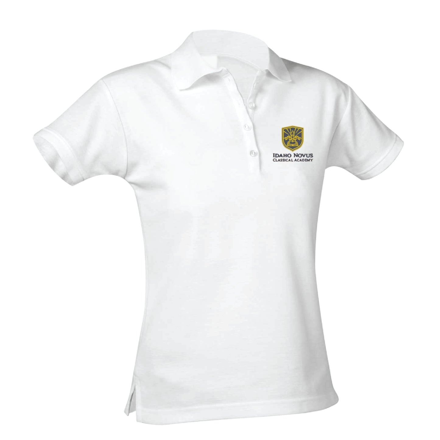 Idaho Novus Classical Academy Feminine Fit Pique Polo - White