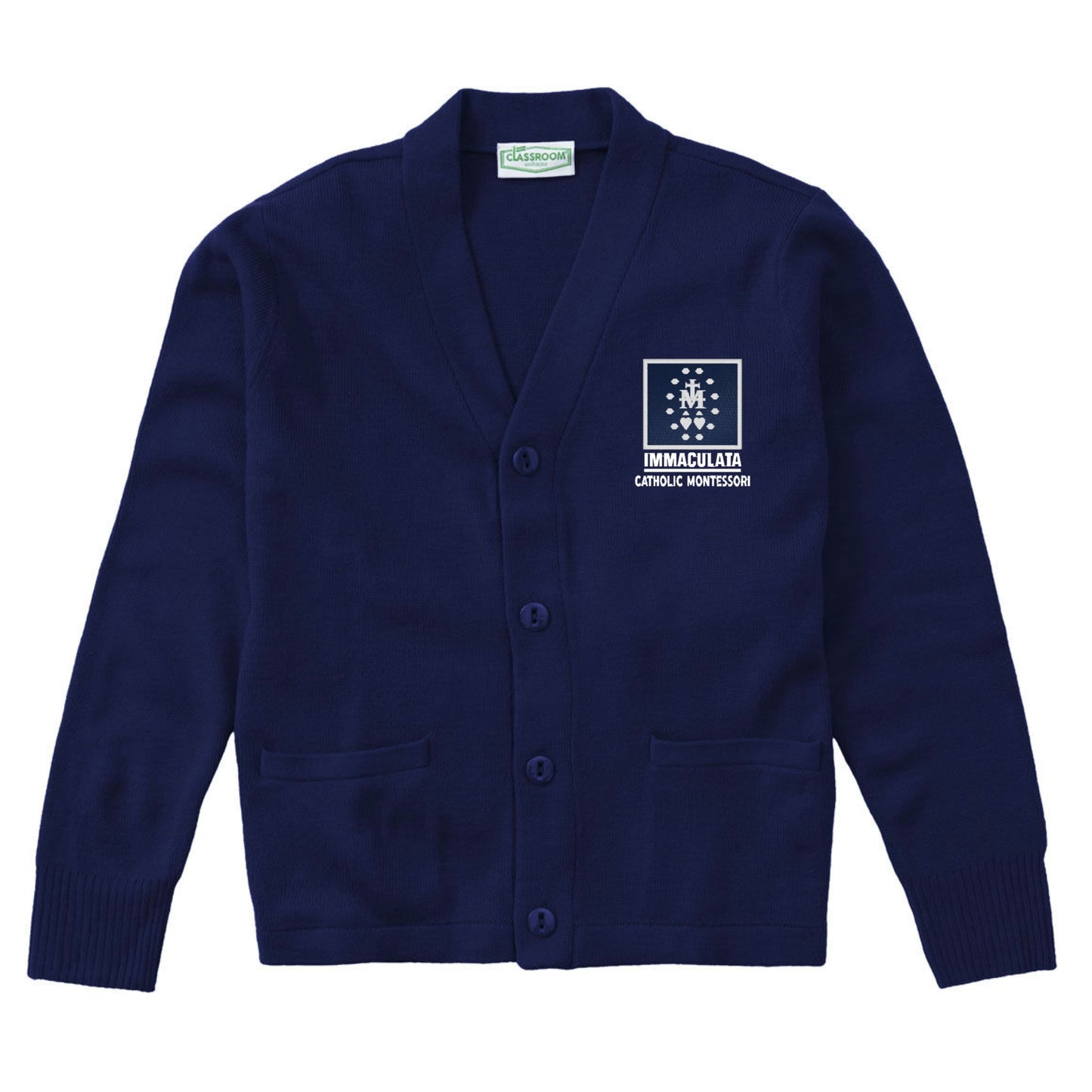 Immaculata Catholic Montessori Cardigan - Navy