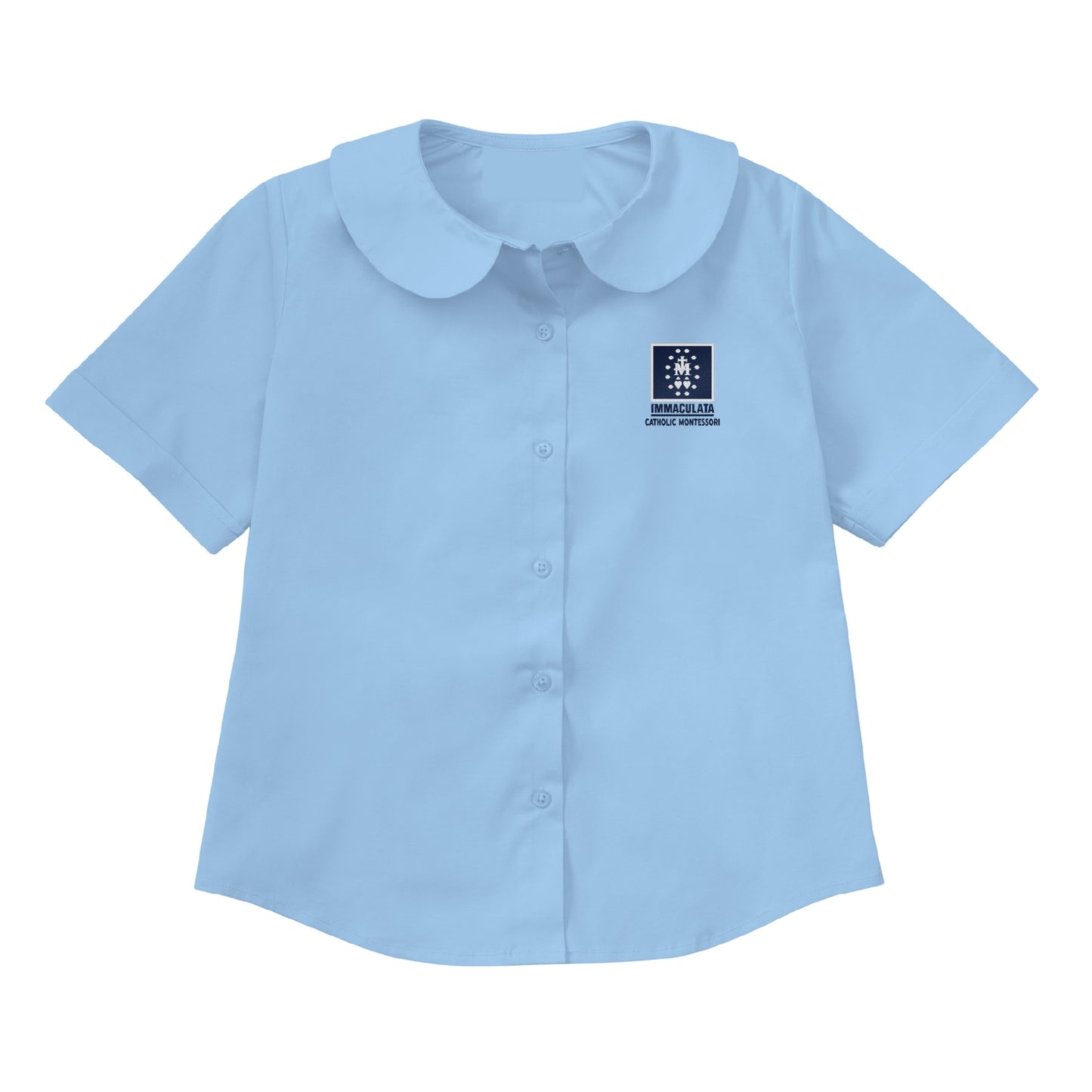 Immaculata Catholic Montessori Round Collar Blouse - Light Blue