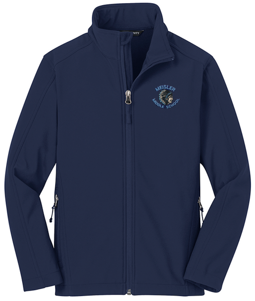 ギルバート　ネイビー フルジップジャケット　ソフトシェル JD Meisler Softshell Jacket - All Grades – Skobel's School Uniforms