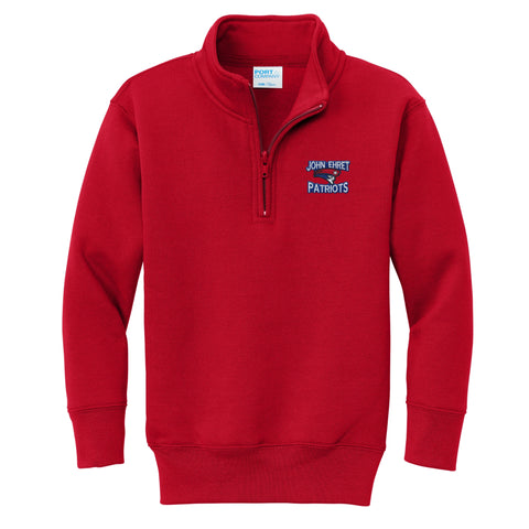 John Ehret 1/4 Zip Sweatshirt - Red - All Grades