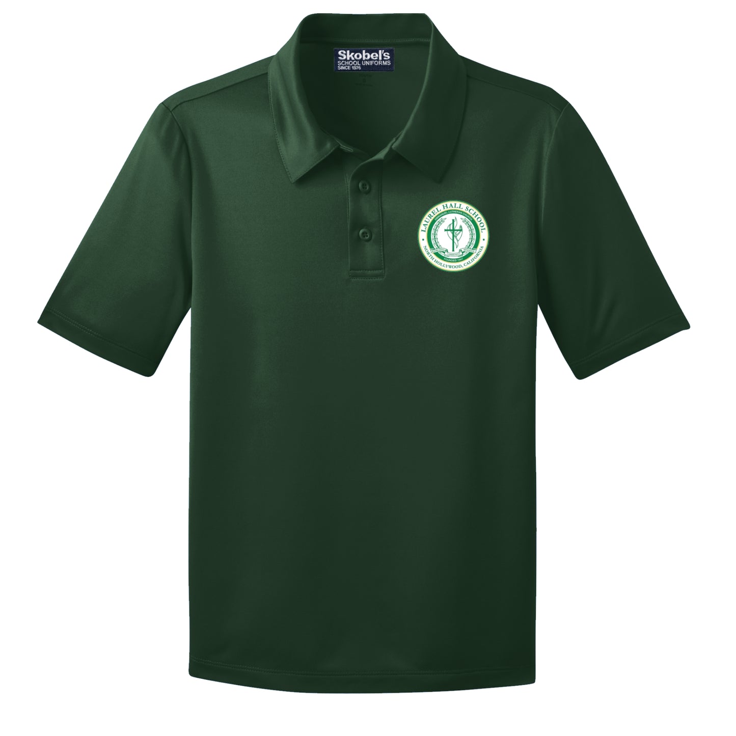 Laurel Hall School Dryfit Polo - Dark Green
