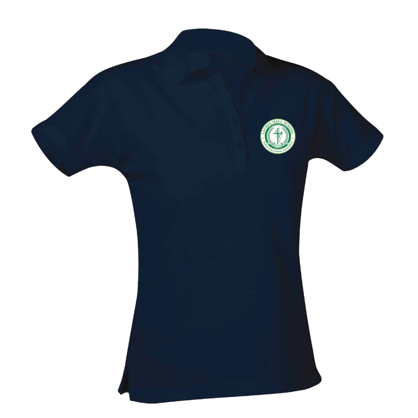 Laurel Hall School Feminine Fit Jersey Polo - Navy