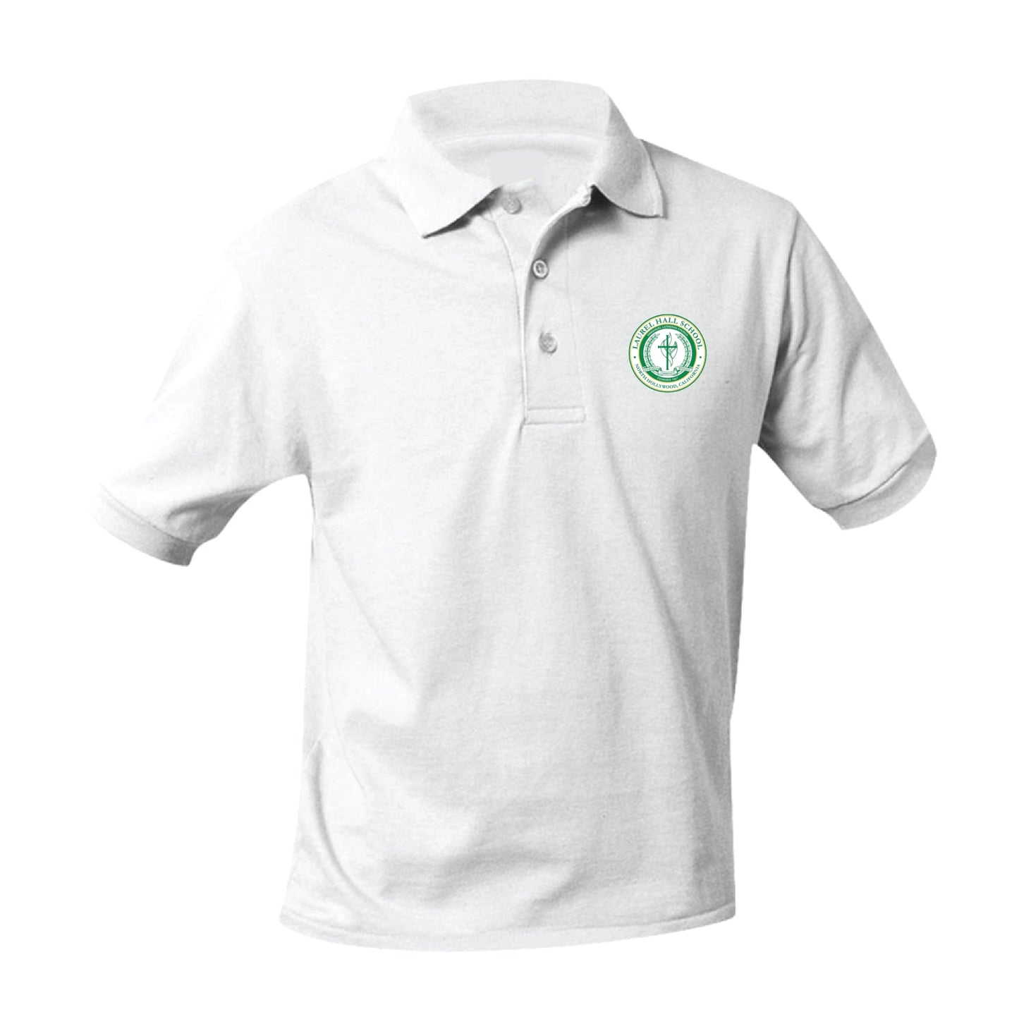 Laurel Hall School Jersey Polo - White