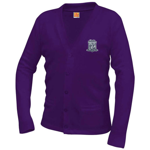 Lincoln Elementary Cardigan - Purple - All Grades