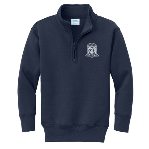 Lincoln Elementary 1/4 Zip Sweatshirt - Navy - All Grades