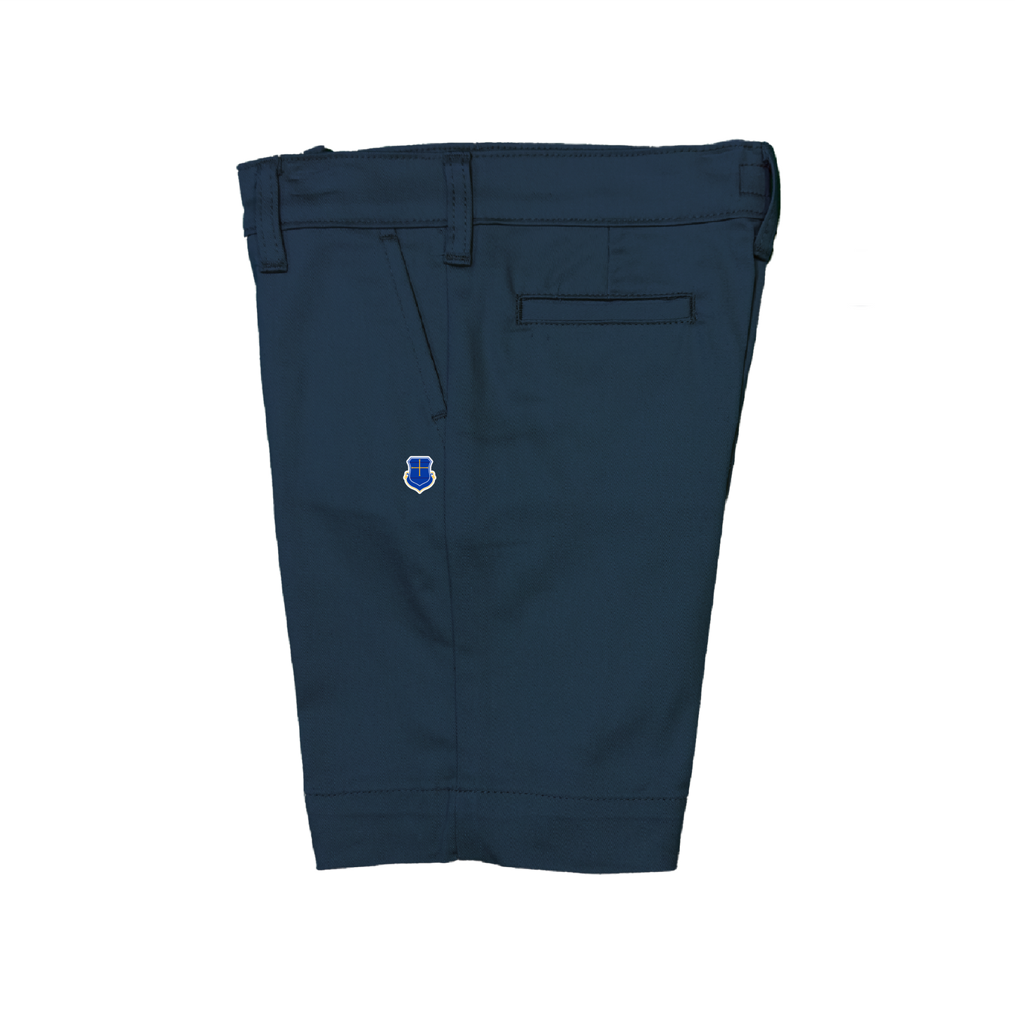 Little Girls Bermuda Shorts - Navy with Ascension Lutheran logo