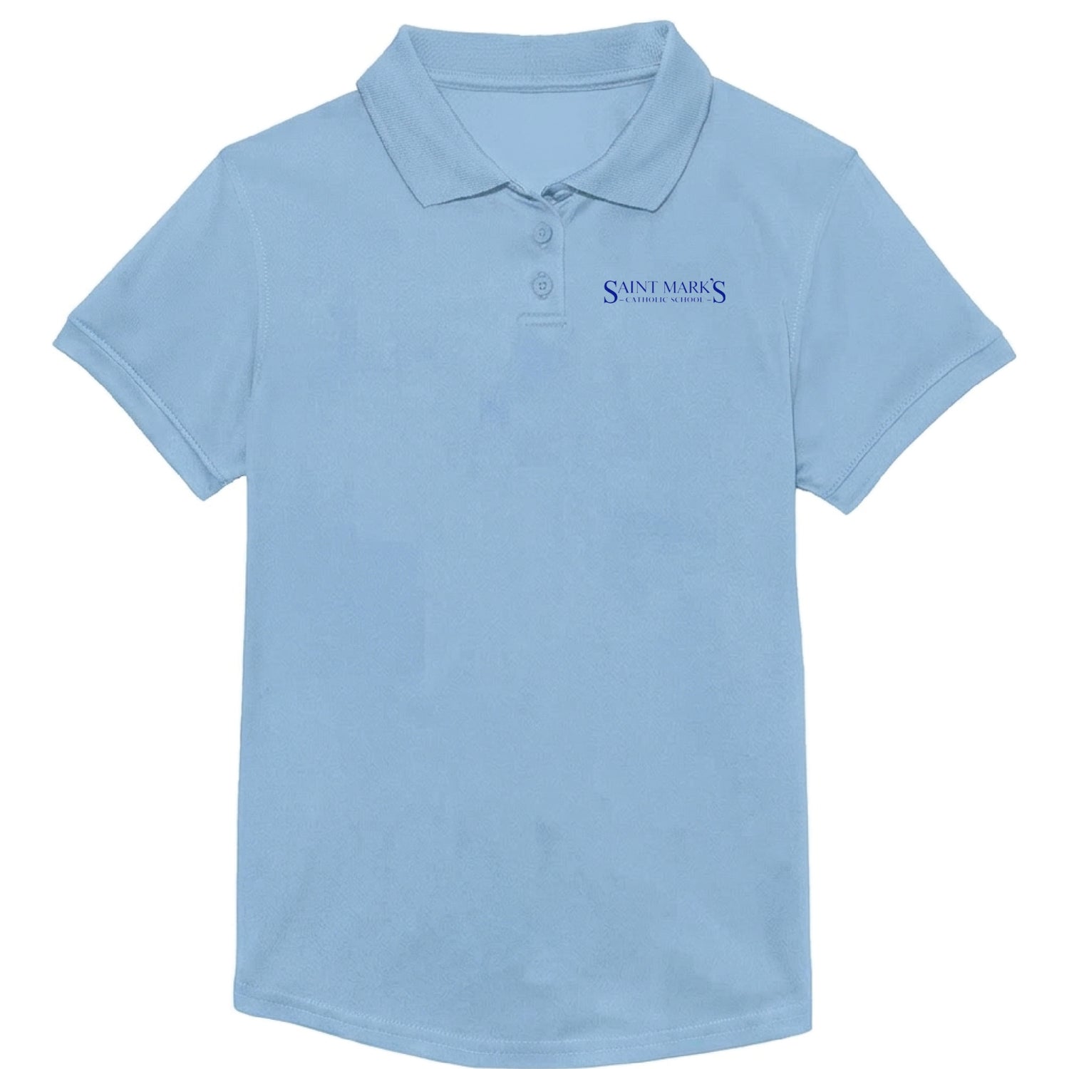 St. Mark's Catholic School Feminine Dry-Fit Polo - Lt. Blue